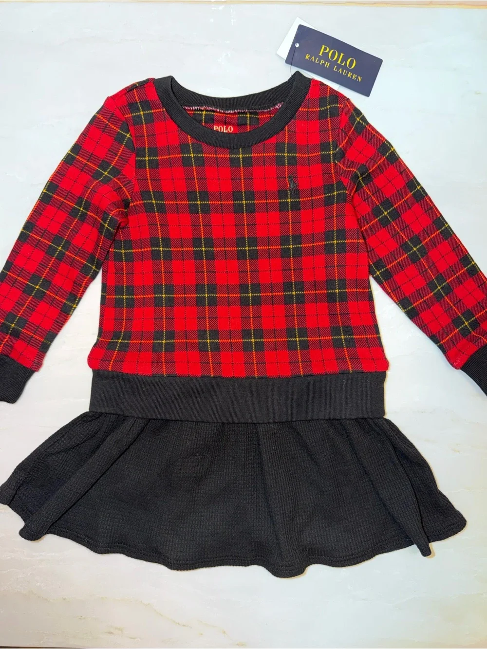 Polo Ralph Lauren Girls 2T Red Plaid Holiday Dress NWT